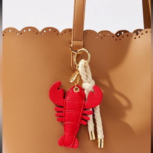 Shiraleah Red Lobster Bag Charm Key Ring Coastal Nautical - Picture 2 of 4